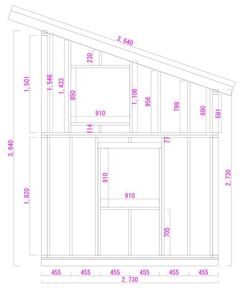 小屋設計|6畳小屋の設計図